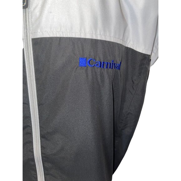 Carnival Cruise Men's Windbreaker Zip up Black Blue Grey Hooded Jacket Large L - Picture 4 of 11